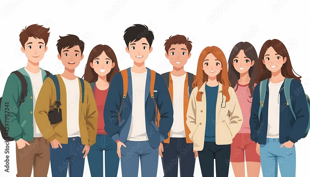 Obraz premium Editable University Student Design. flat-vector.