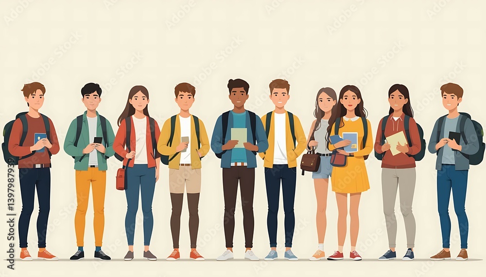 Obraz premium Editable University Student Design. flat-vector.
