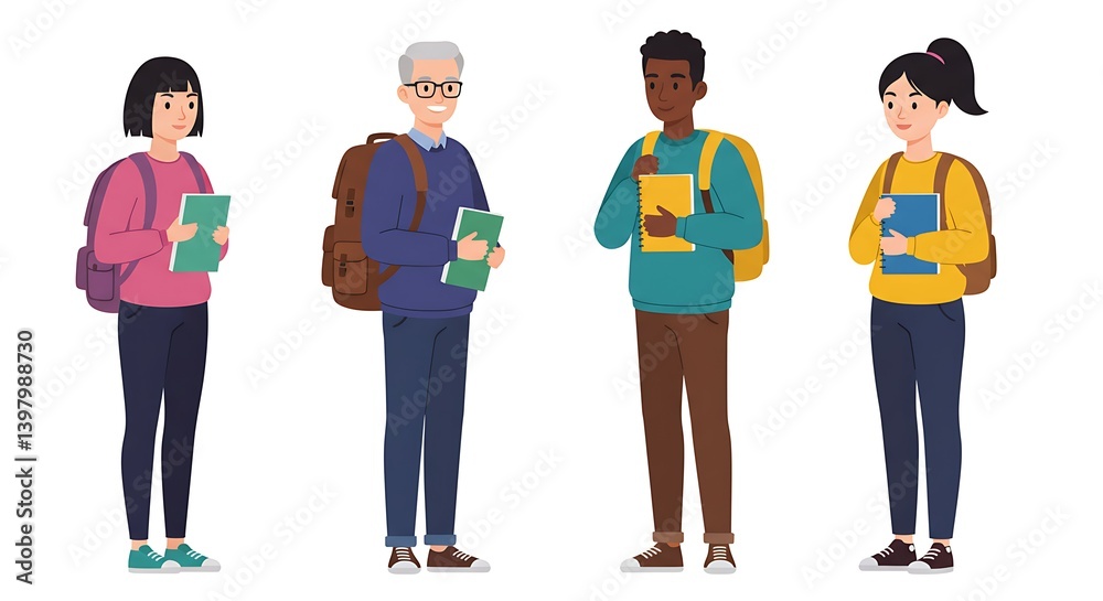 Obraz premium Editable University Student Design. flat-vector.