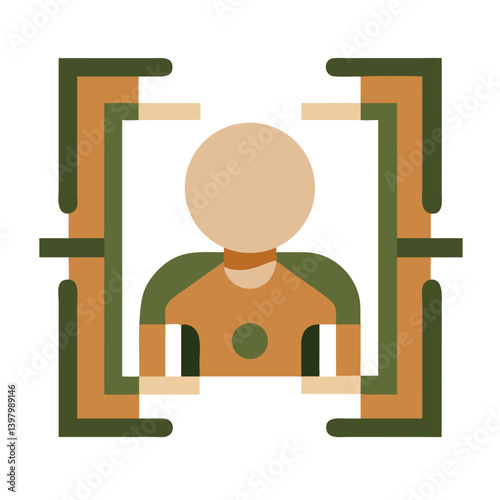Biometric user identification system icon in minimalist style  