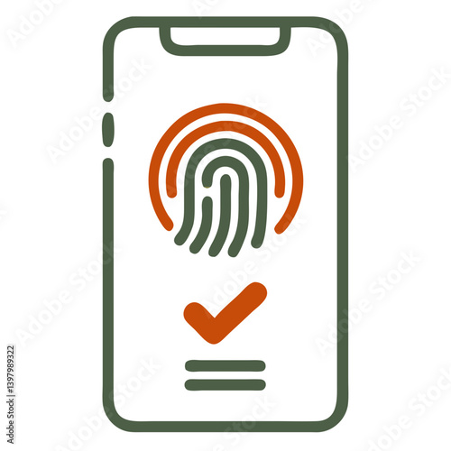 Biometric fingerprint verification on smartphone screen  