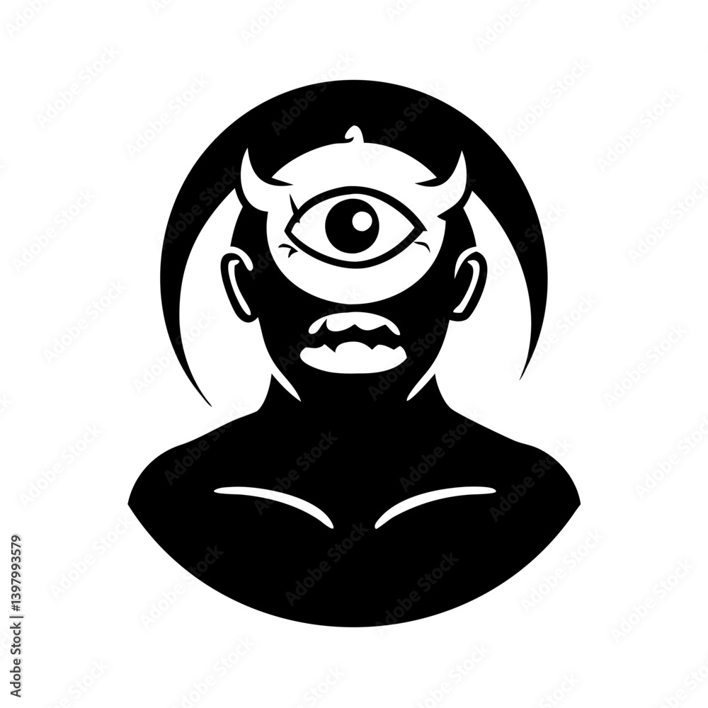 Obraz premium cyclops icon, cyclops silhouette vector illustration-simple silhouette illustration of cyclops, perfect for cyclops logos and icons