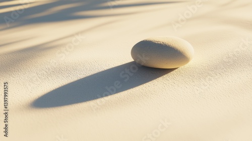 Obraz na płótnie A smooth, beige egg resting on a textured surface with soft shadows w salonie