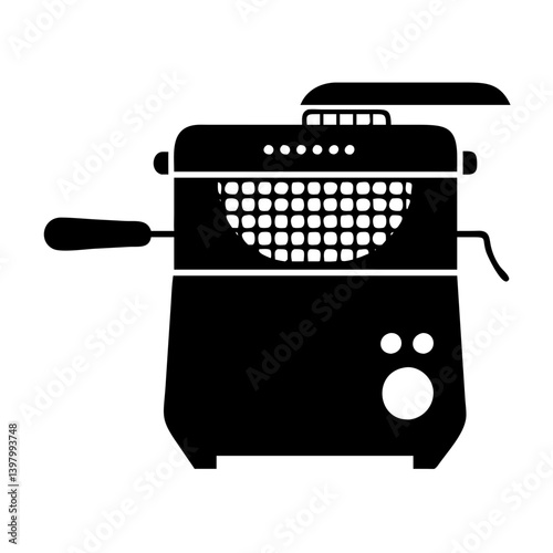 deep fryer icon, deep fryer silhouette vector illustration-simple silhouette illustration of deep fryer, perfect for deep fryer logos and icons