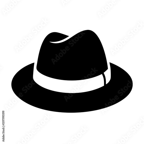 fedora icon, fedora silhouette vector illustration-simple silhouette illustration of fedora, perfect for fedora logos and icons