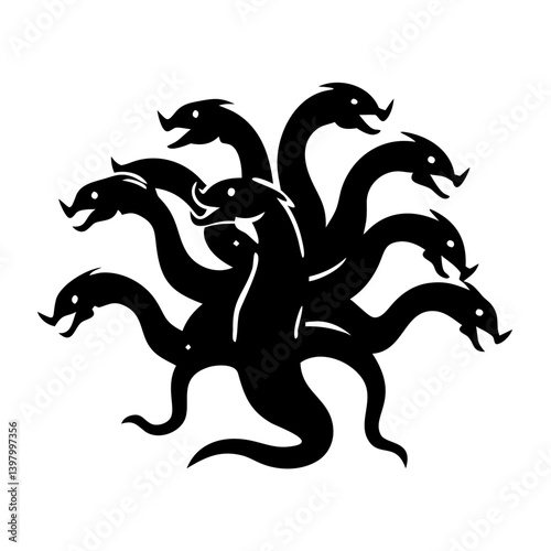 hydra icon, hydra silhouette vector illustration-simple silhouette illustration of hydra, perfect for hydra logos and icons