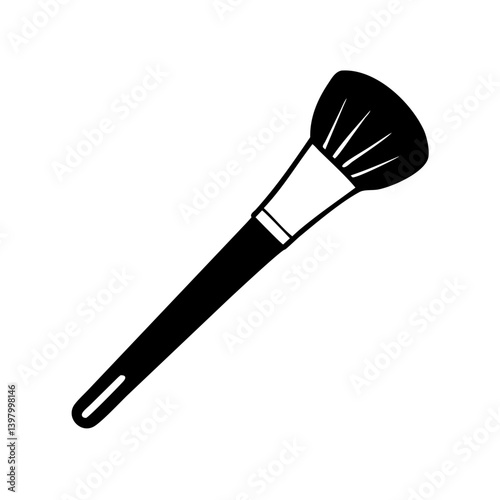 makeup brush icon, makeup brush silhouette vector illustration-simple silhouette illustration of makeup brush, perfect for makeup brush logos and icons