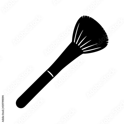 makeup brush icon, makeup brush silhouette vector illustration-simple silhouette illustration of makeup brush, perfect for makeup brush logos and icons