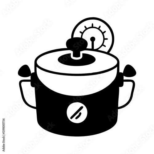 pressure cooker icon, pressure cooker silhouette vector illustration-simple silhouette illustration of pressure cooker, perfect for pressure cooker logos and icons