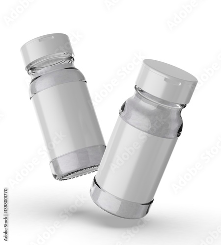 Wallpaper Mural Kitchen supplies glass seasoning bottle with flip cap pepper sprinkler  template 3d illustration. Torontodigital.ca