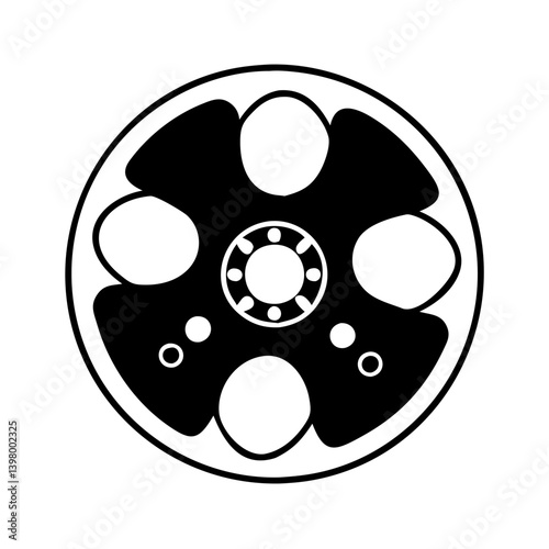 reel to reel tape icon, reel to reel tape silhouette vector illustration-simple silhouette illustration of reel to reel tape, perfect for reel to reel tape logos and icons
