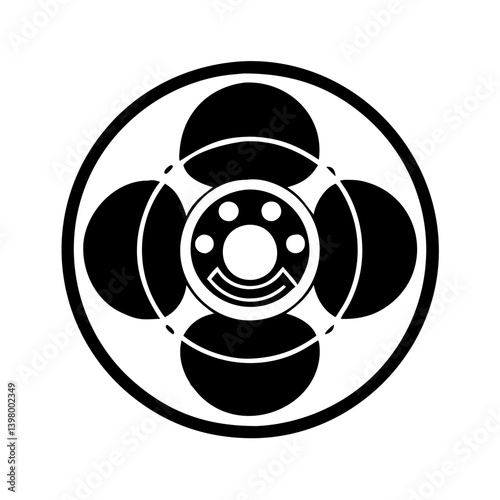 reel to reel tape icon, reel to reel tape silhouette vector illustration-simple silhouette illustration of reel to reel tape, perfect for reel to reel tape logos and icons