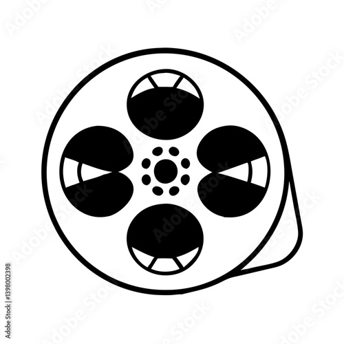 reel to reel tape icon, reel to reel tape silhouette vector illustration-simple silhouette illustration of reel to reel tape, perfect for reel to reel tape logos and icons