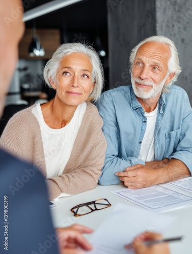 Senior Couple Consulting Tax Advisor in Modern Office