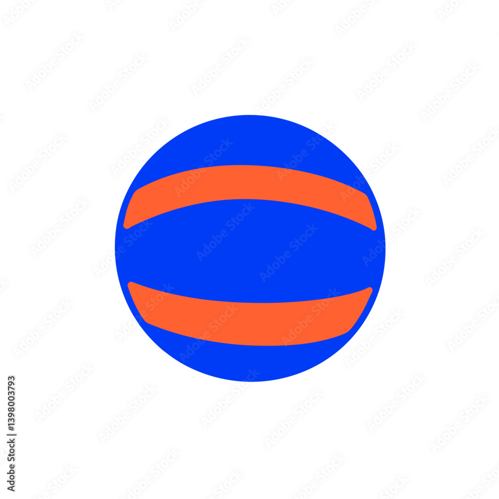 Naklejka premium Colorful Blue and Orange Basketball Icon on White Background 