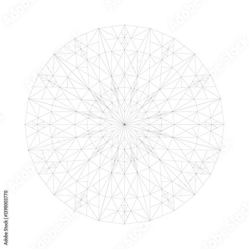 Simple geometrical mosaic mandala pattern coloring book page