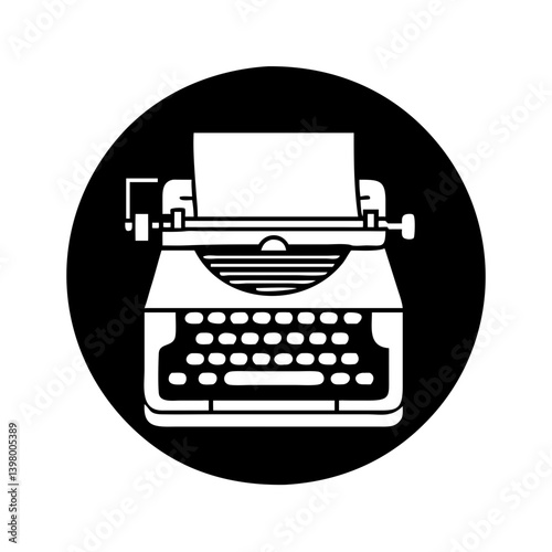 typewriter icon, typewriter silhouette vector illustration-simple silhouette illustration of typewriter, perfect for typewriter logos and icons