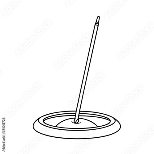 Swivel Floor Mop Cleaning Equipment Minimalist Line Art Illustration Design