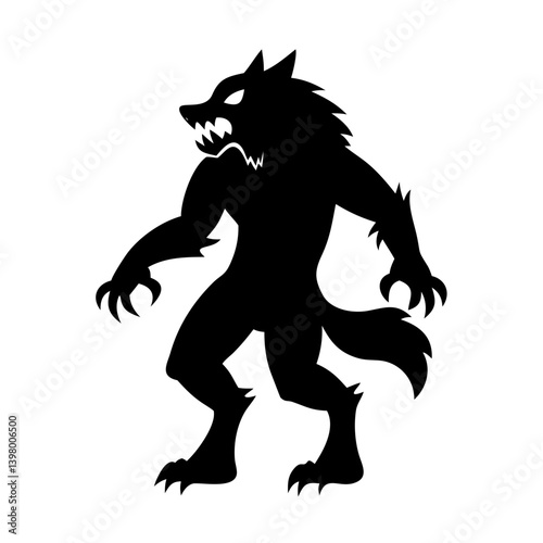 werewolf icon, werewolf silhouette vector illustration-simple silhouette illustration of werewolf, perfect for werewolf logos and icons