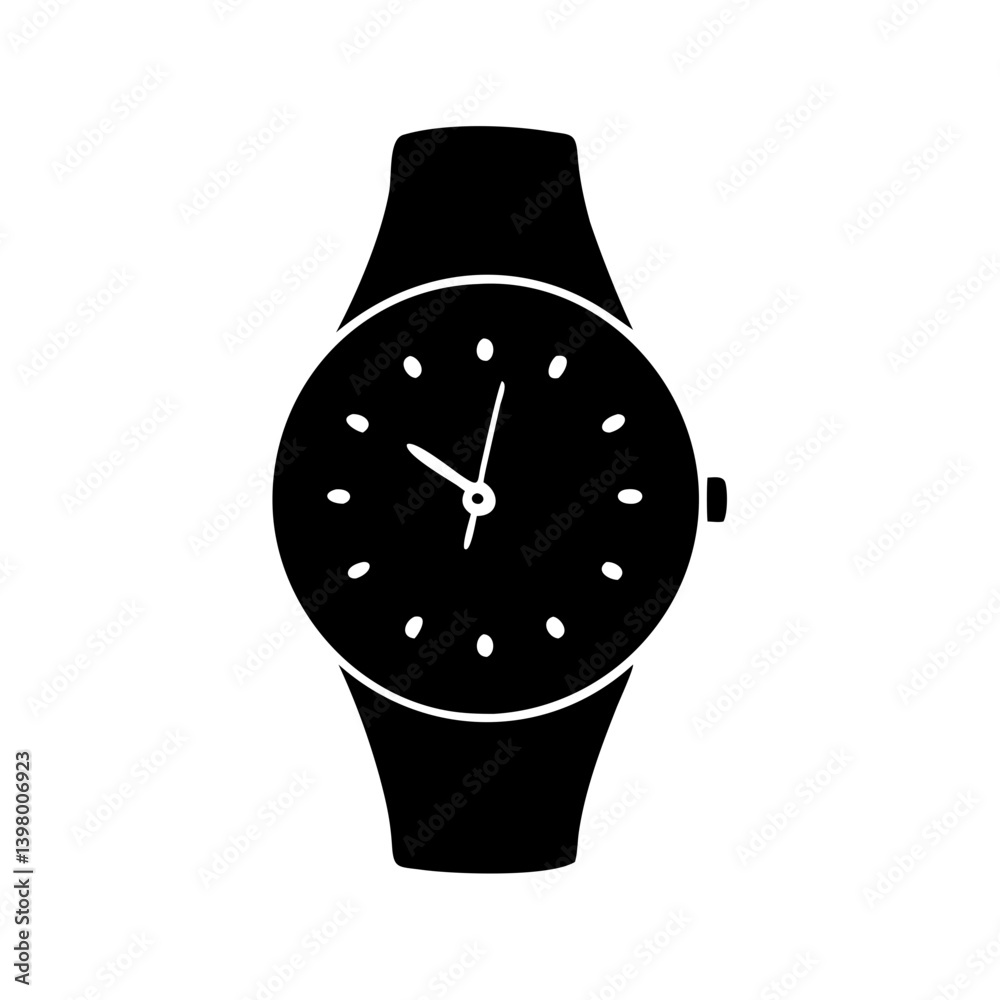 wristwatch icon, wristwatch silhouette vector illustration-simple silhouette illustration of wristwatch, perfect for wristwatch logos and icons
