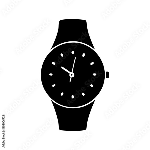 wristwatch icon, wristwatch silhouette vector illustration-simple silhouette illustration of wristwatch, perfect for wristwatch logos and icons