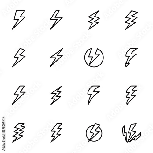 Lightining icon set vector illustration