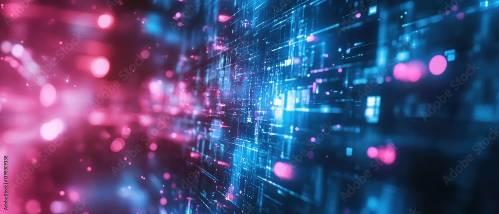 Obraz premium Abstract digital data flow with vibrant colors
