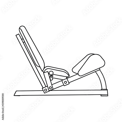 Outline Illustration Of Leg Press Machine For Gym Equipment Designs
