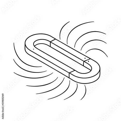 Magnetic Field Lines Emanating From Horseshoe Magnet Simple Vector Illustration