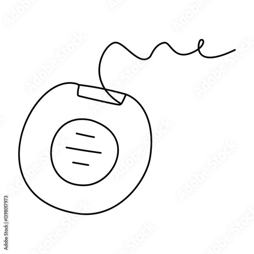 Dental floss doodle illustration. Isolated on white background