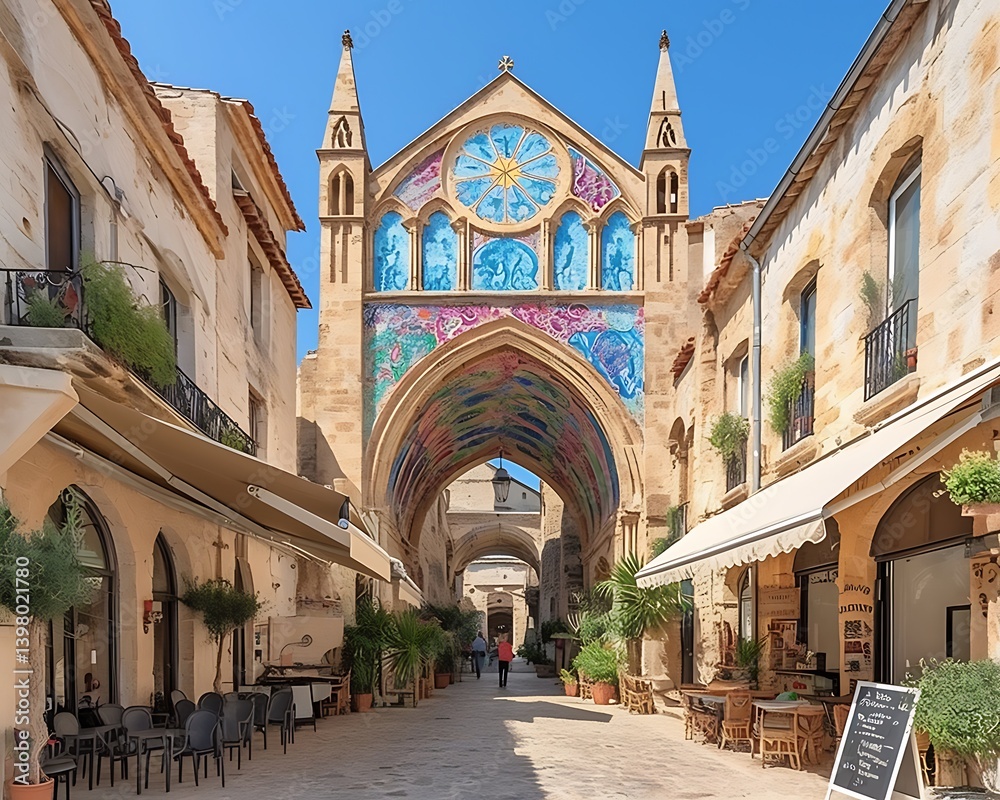 Fototapeta premium European Town Square Passage