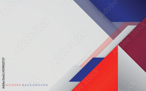 Modern abstract red, blue, silver and white background minimals design template