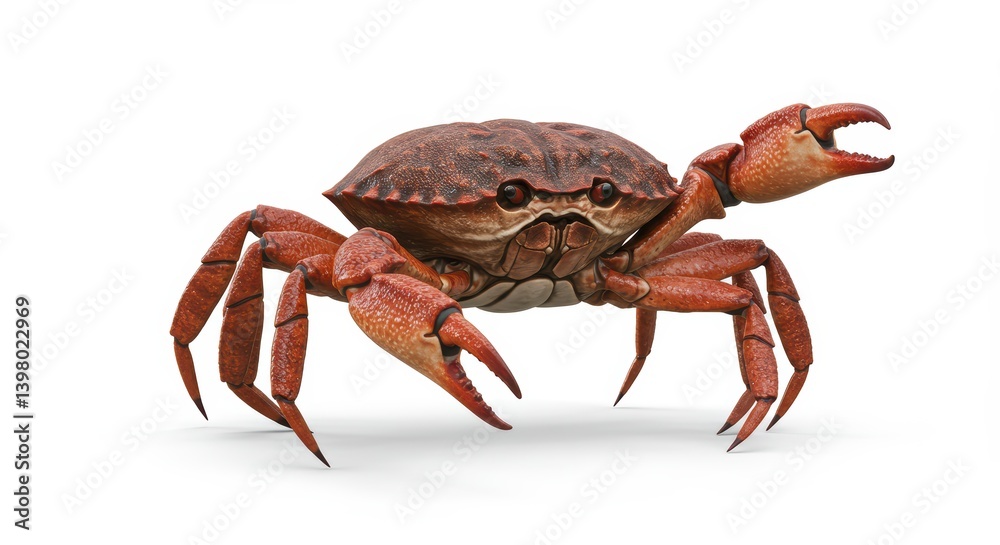Isolated Brown Crab Walking on White Background Ready for Cooking Isolated Brown Crab Walking on White Background Ready for Cooking
