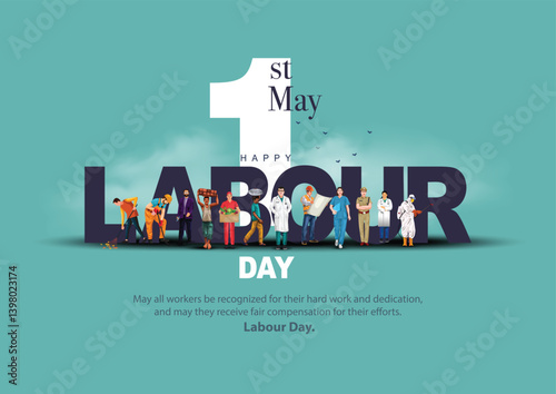 happy Labour day or international workers day vector illustration. labor day and may day celebration design.