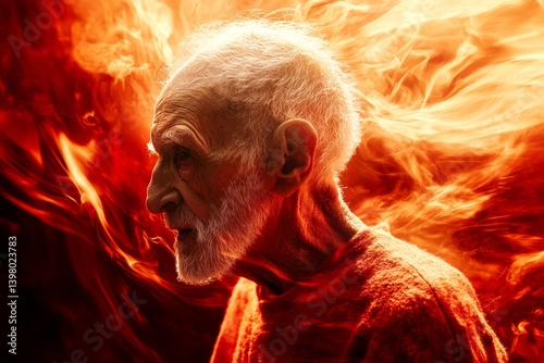 Metaphorical postural hypotension feelings of a biological aging. Aging eyes. Elder stress. Postural hypotension - complication in old age: abstract image of health condition. Aging abstract.