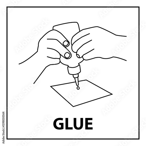 A diagram-card to help an autistic child navigate the work process. Glue