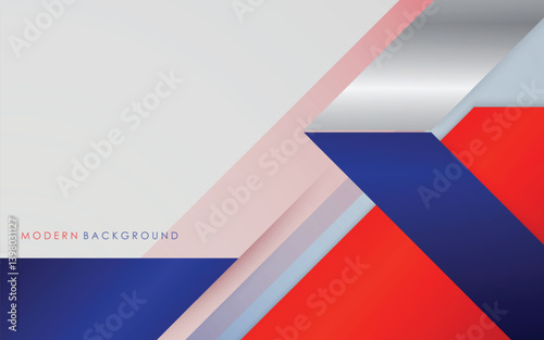 Modern abstract red, blue, silver and white background minimals design template