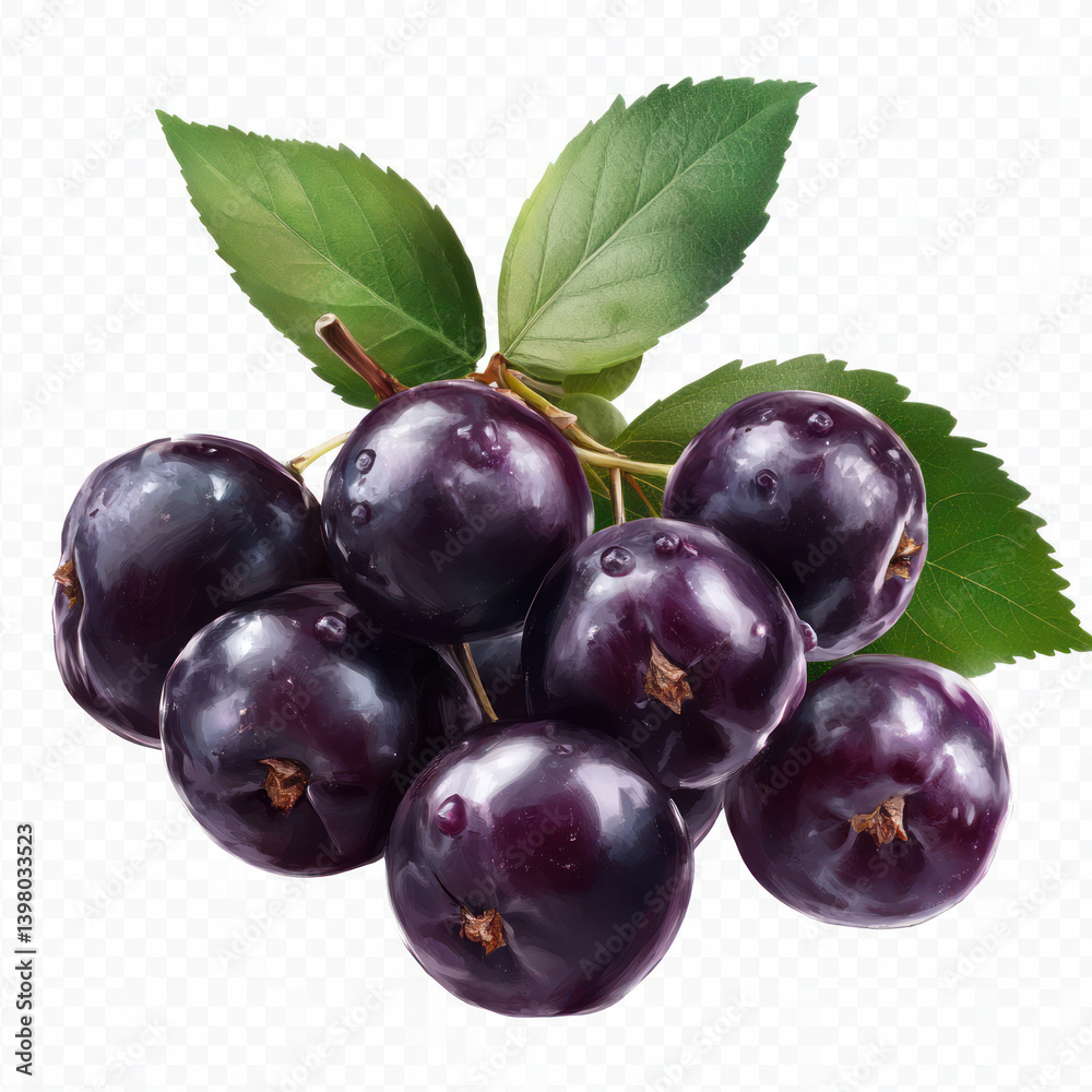 Fototapeta premium black currant on white background