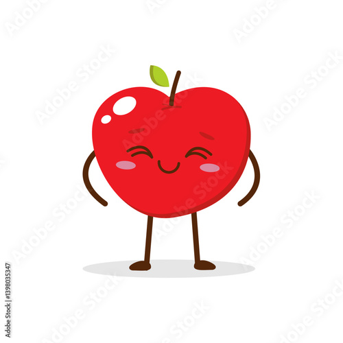 happy fictional cartoon apple