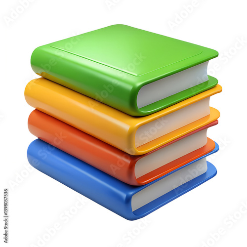 stack of colorful books