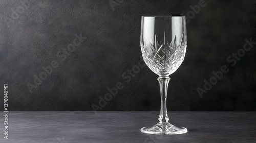Obraz na płótnie Elegant Crystal Wine Glass On Dark Stone Background w salonie