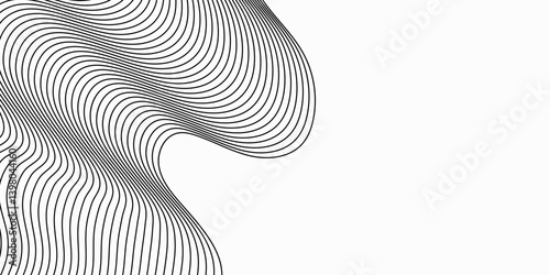 Modern wave line background. Simple motion line art backdrop design. Black and white dynamic abstract background with lines