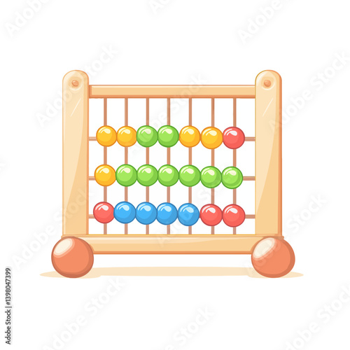 wooden abacus on white background
