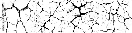 Hand-drawn vector illustration depicting a cracked surface with intricate details and varying line thicknesses