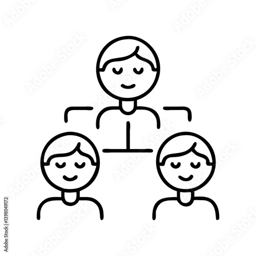 Family tree icon representing relationships in a simple style  
