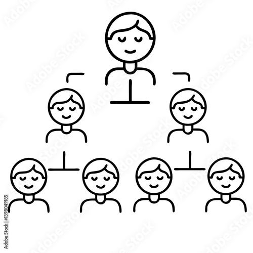 Family tree icon illustrating relationships in a graphic style  