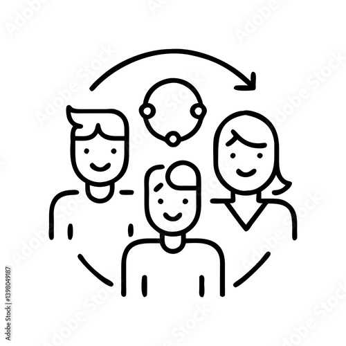 Family Reunion Icon Representing Connection and Togetherness  