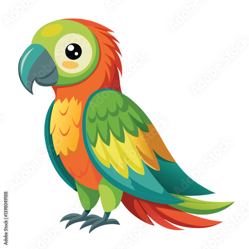 Parrot isolated on white background