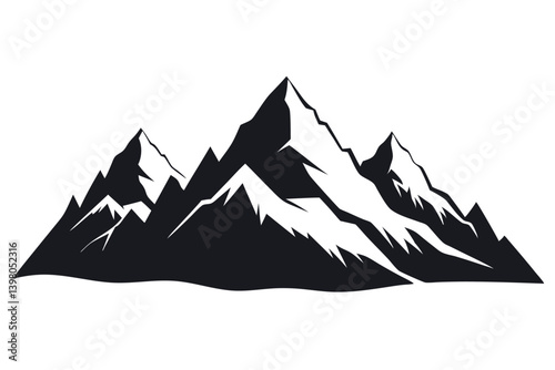 himalayan mountains vector art illustration 