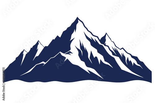 himalayan mountains vector art illustration 
